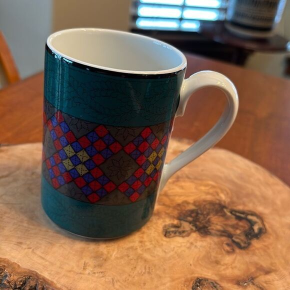 Vintage Dansk Quiltings Emerald Braid Mug - Picture 2 of 6